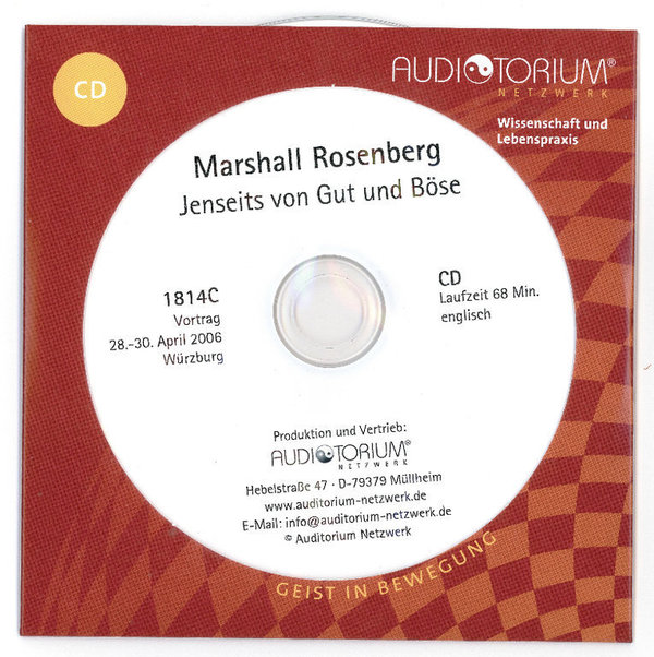 Marshall Rosenberg auf CD: Jenseits von Gut und Böse